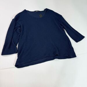 Incerun Sweater Mens 2XL Knitted Navy Blue Casual loose Pullover Jumper Tops New